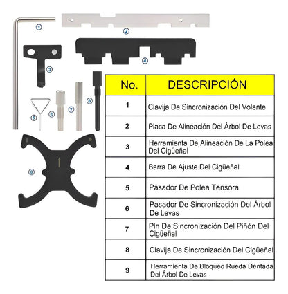 Sincronizador 9 Piezas Motor Ford Bloqueo Correa Arbol Levas