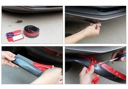 Lip Universal Samurai Facia Faldon Flexible Estribo Spoiler Negro Liso