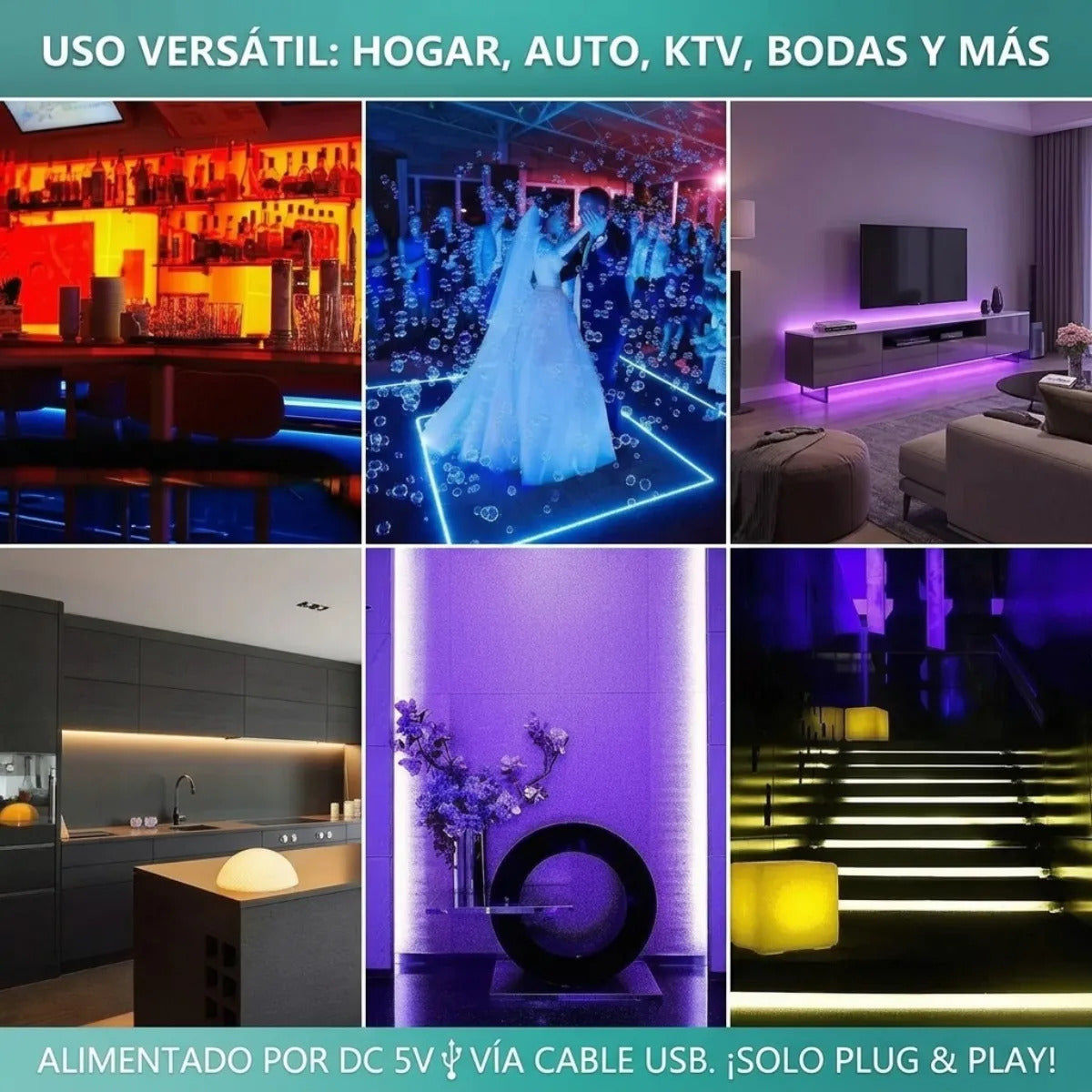 Barra Luz Led 48 Rgb Luz Interior App Control Auto Universal