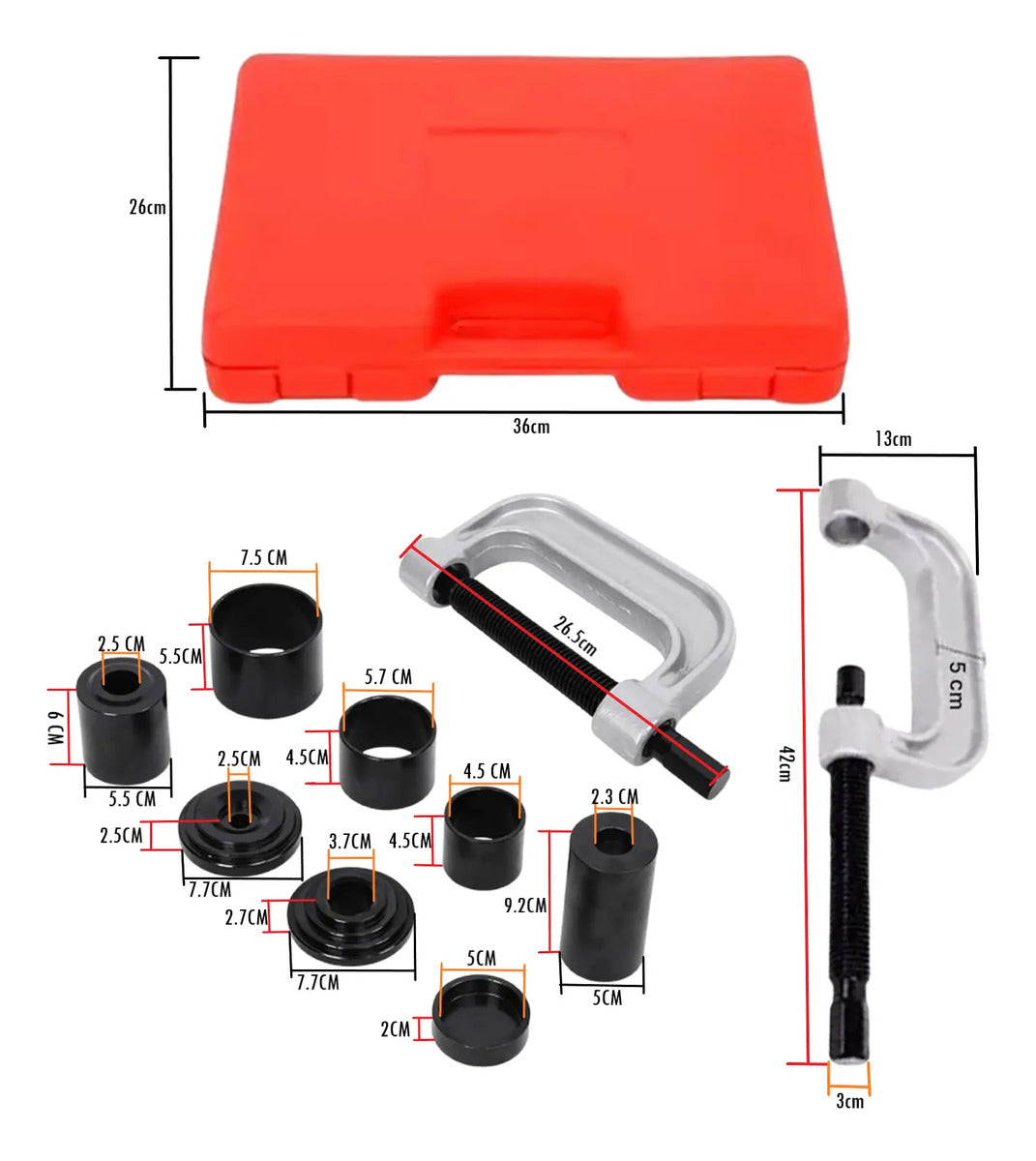 Prensa Rotula Kit 4 En 1 Instalador Montar Desmontar Buje 2wd 4wd