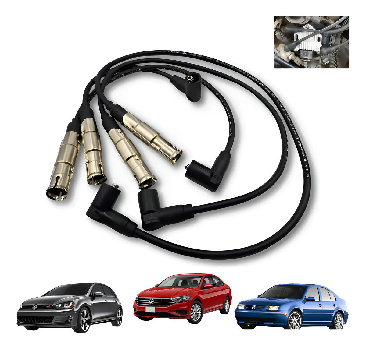 Cable Bujia Vw Golf Jetta A4 Ibiza 2.0 99-15 Bobina Cuadrada