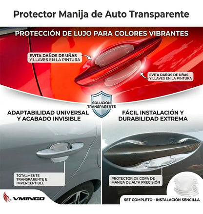 Protector Manija Coche Silicon Transparente Sticker 8pzs