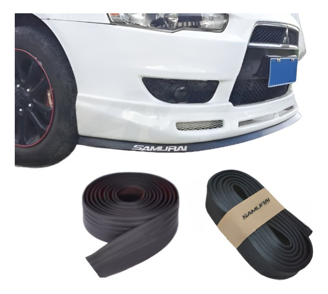Lip Universal Samurai Facia Faldon Flexible Estribo Spoiler Negro Liso