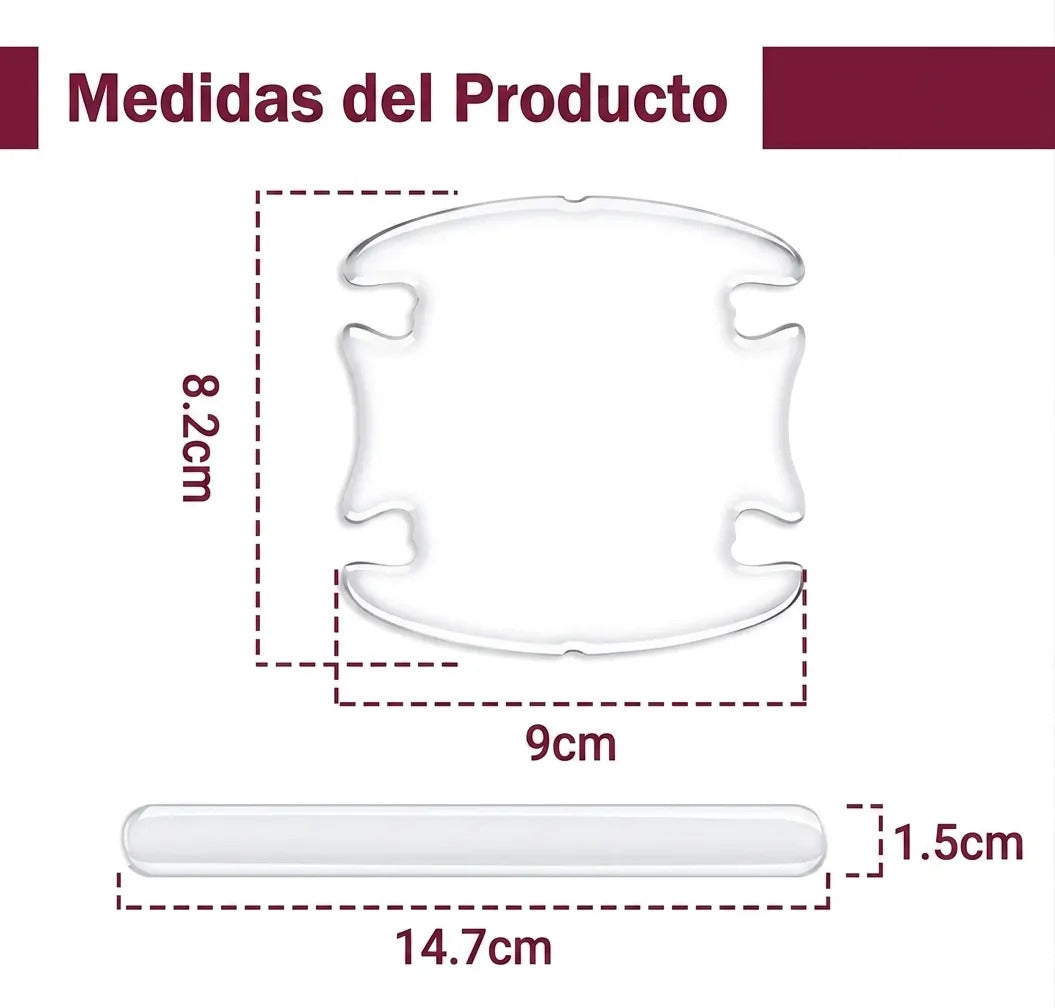 Protector Manija Coche Silicon Transparente Sticker 8pzs