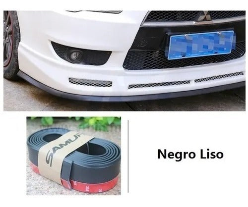 Lip Universal Samurai Facia Faldon Flexible Estribo Spoiler Negro Liso