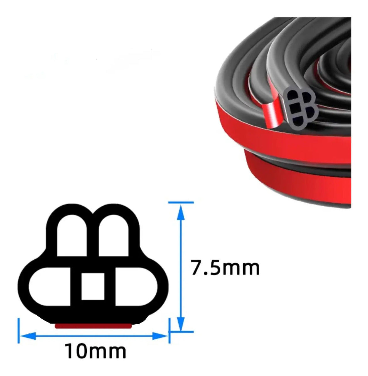 10m Sello Protector Borde Auto Hule Doble Capa Universal