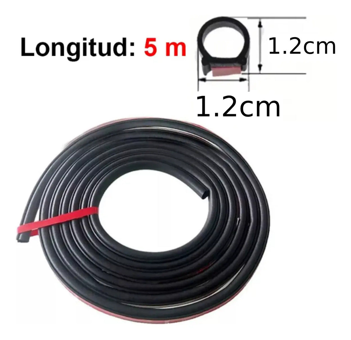 5m Sellador Tipo D Goma Puerta Moldura Protector Auto Tira