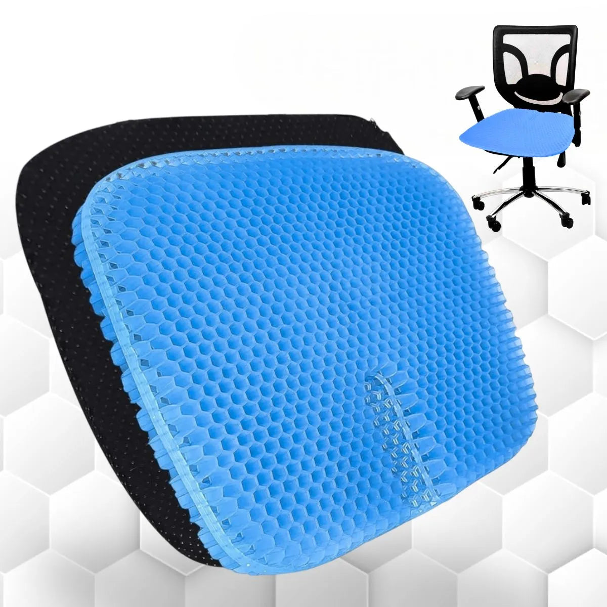 Cojin Gel Panal Ergonomico Silicon Asiento Comodo Auto Silla