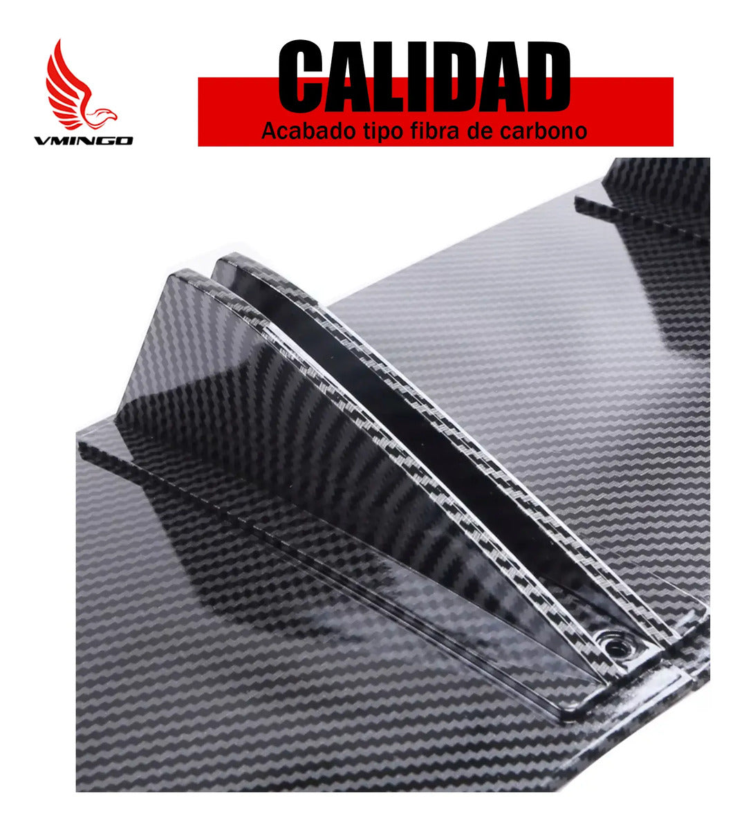 Spoiler Trasero Difusor Universal 5 Aletas Auto Fibra Carbon