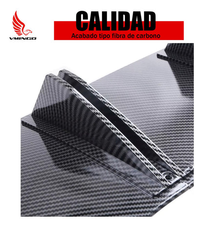Spoiler Trasero Difusor Universal 5 Aletas Auto Fibra Carbon
