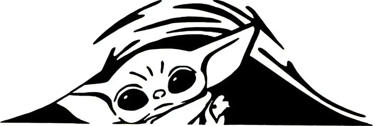 Sticker Baby Yoda Grogu Star Wars Mandalorian Cajuela