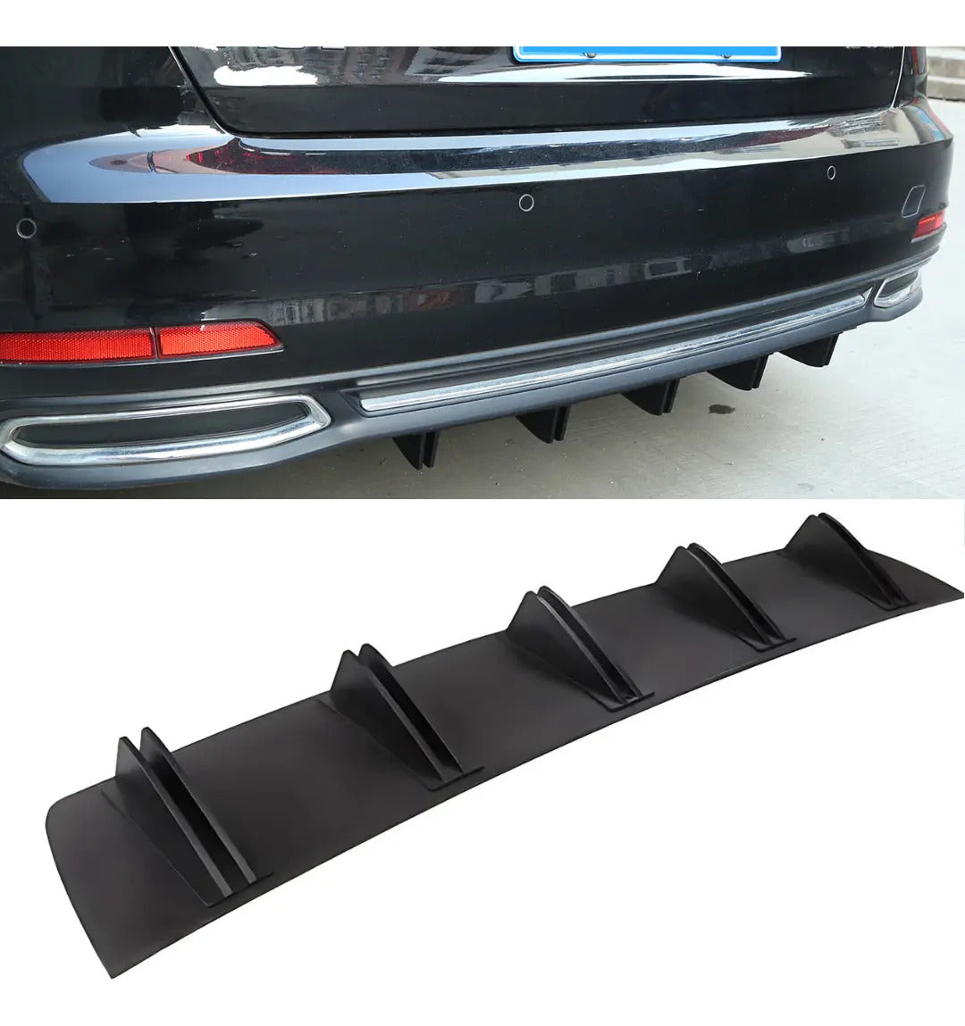 Spoiler Trasero Difusor Universal 5 Aletas Auto Bumper Facia