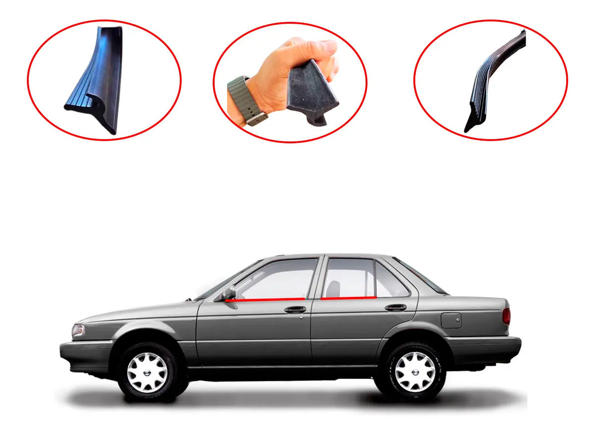 Hule Cañuela Nissan Tsuru Flexible Botaguas Puerta Exterior