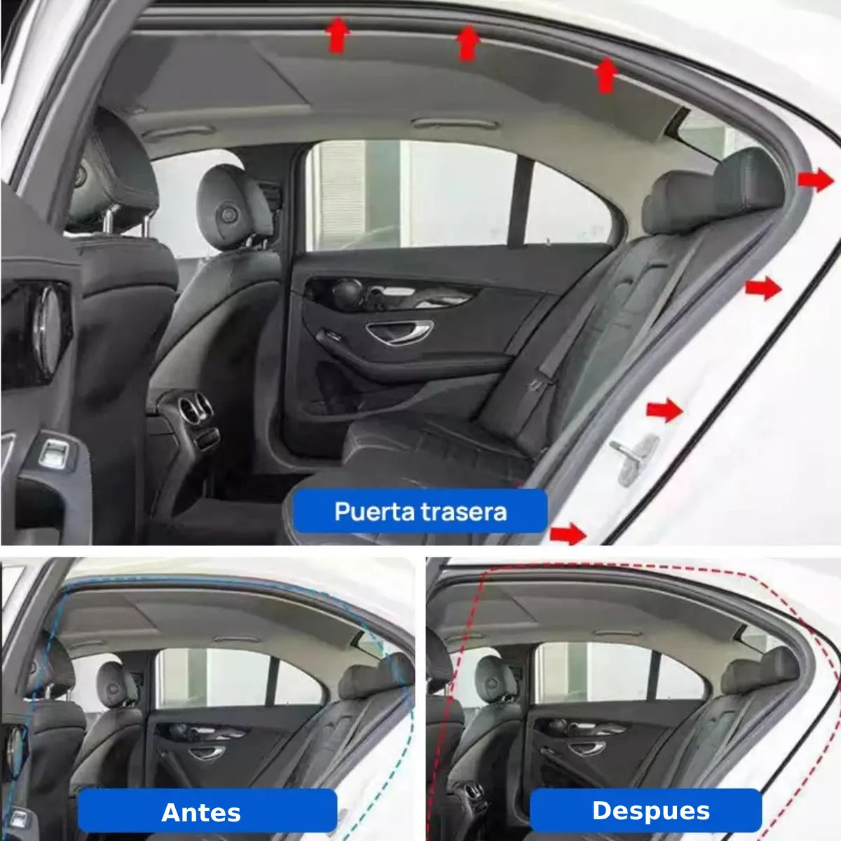 10m Sello Protector Borde Auto Hule Doble Capa Universal