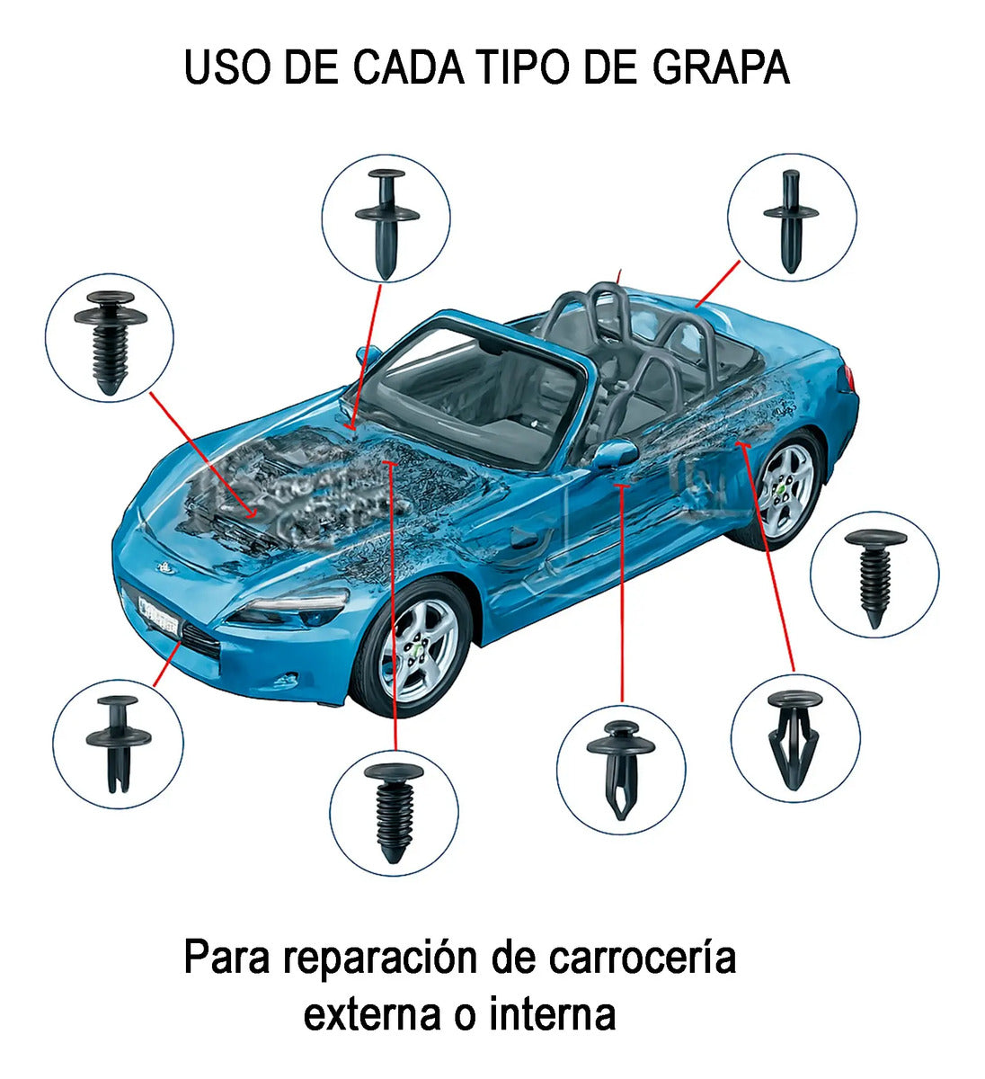 Kit Grapa Automotriz 1815 Pzs Herramienta Quita Moldura