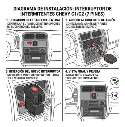 Boton Luces Intermitentes 7 Pines Chevy C1 1.4l 1994-2012