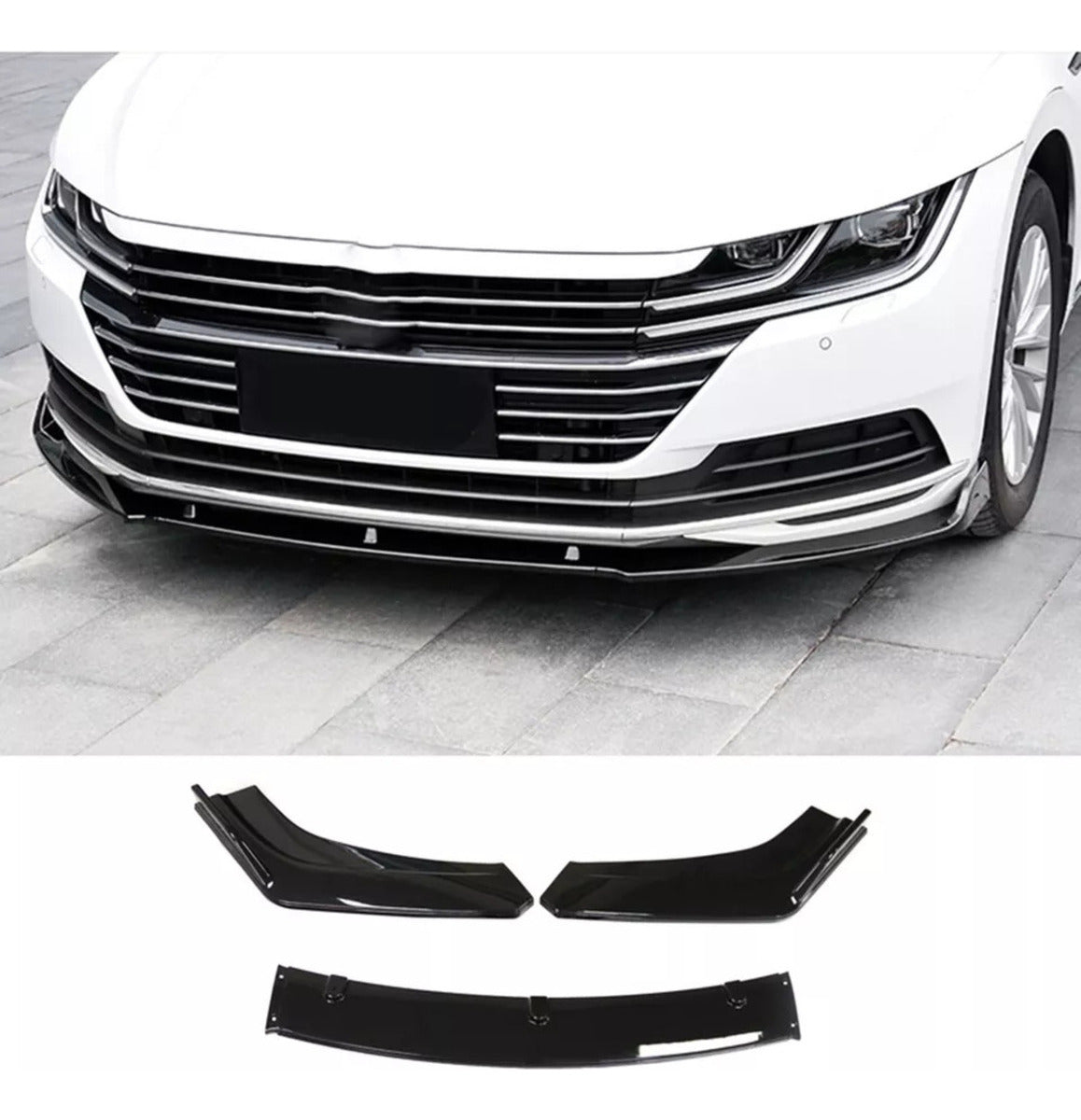 Lip 3 Piezas Civic Jetta Plástico Facia Delantero Splitter