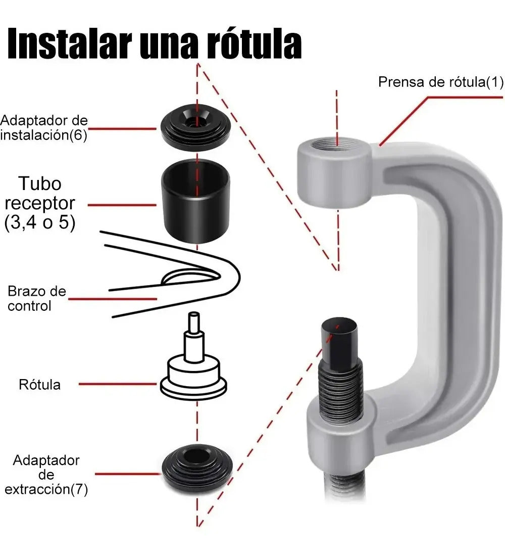 Prensa Rotula Kit 4 En 1 Instalador Montar Desmontar Buje 2wd 4wd