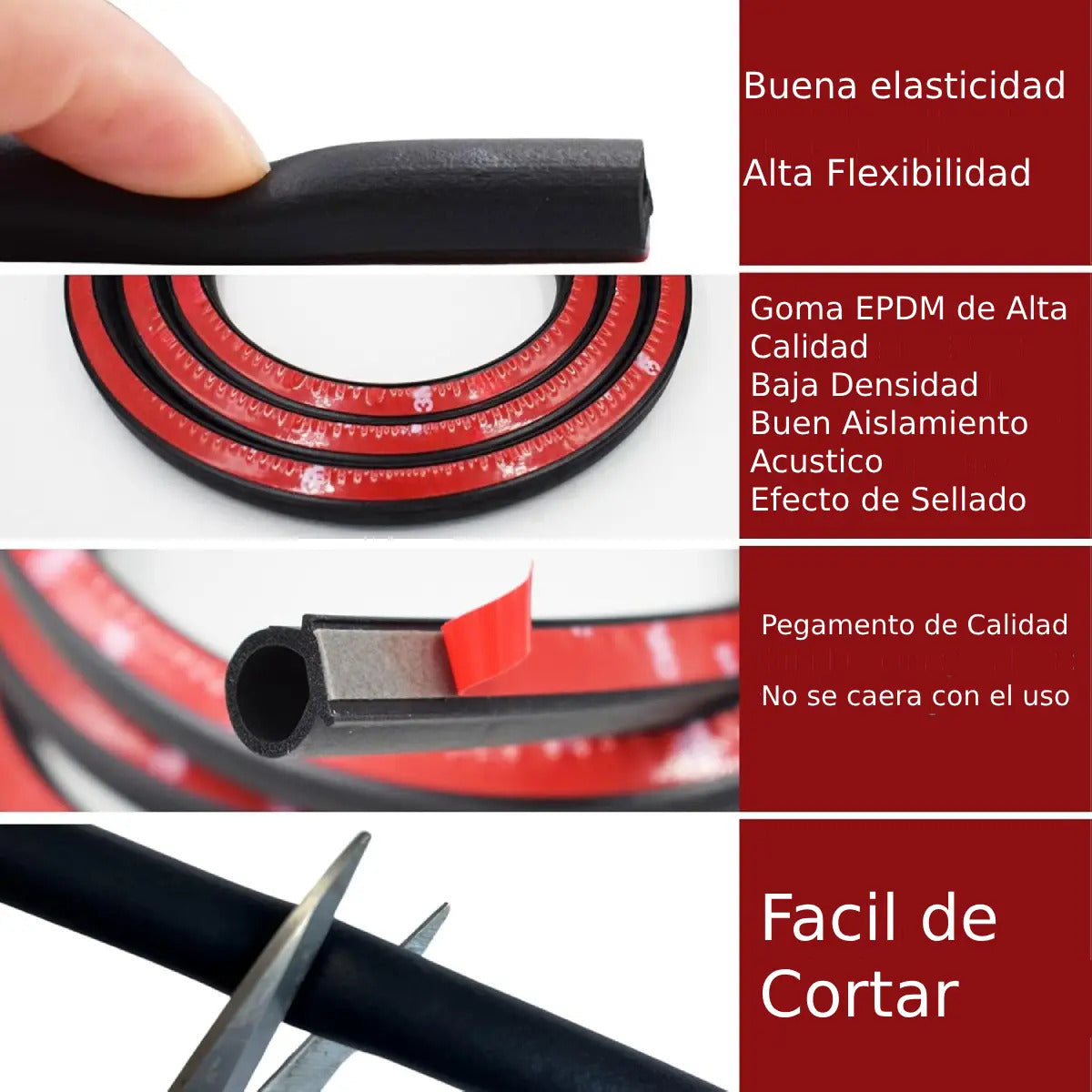 5m Sellador Tipo D Goma Puerta Moldura Protector Auto Tira