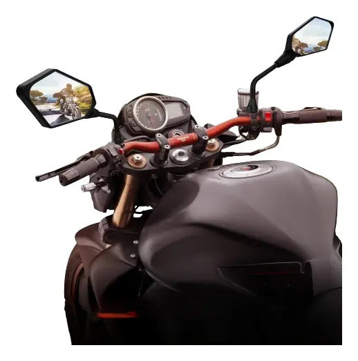 Espejo Retrovisor Moto Universal Deportivo Manillar 10mm 2pz