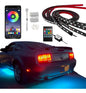Chasis Tira Led RGB App Tunning Auto Decorativa 4pzs Control Remoto Multicolor IOS Android