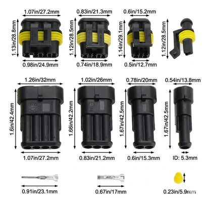 Conector Impermeable Automotriz 1-4 Pines 352 Pz Terminales