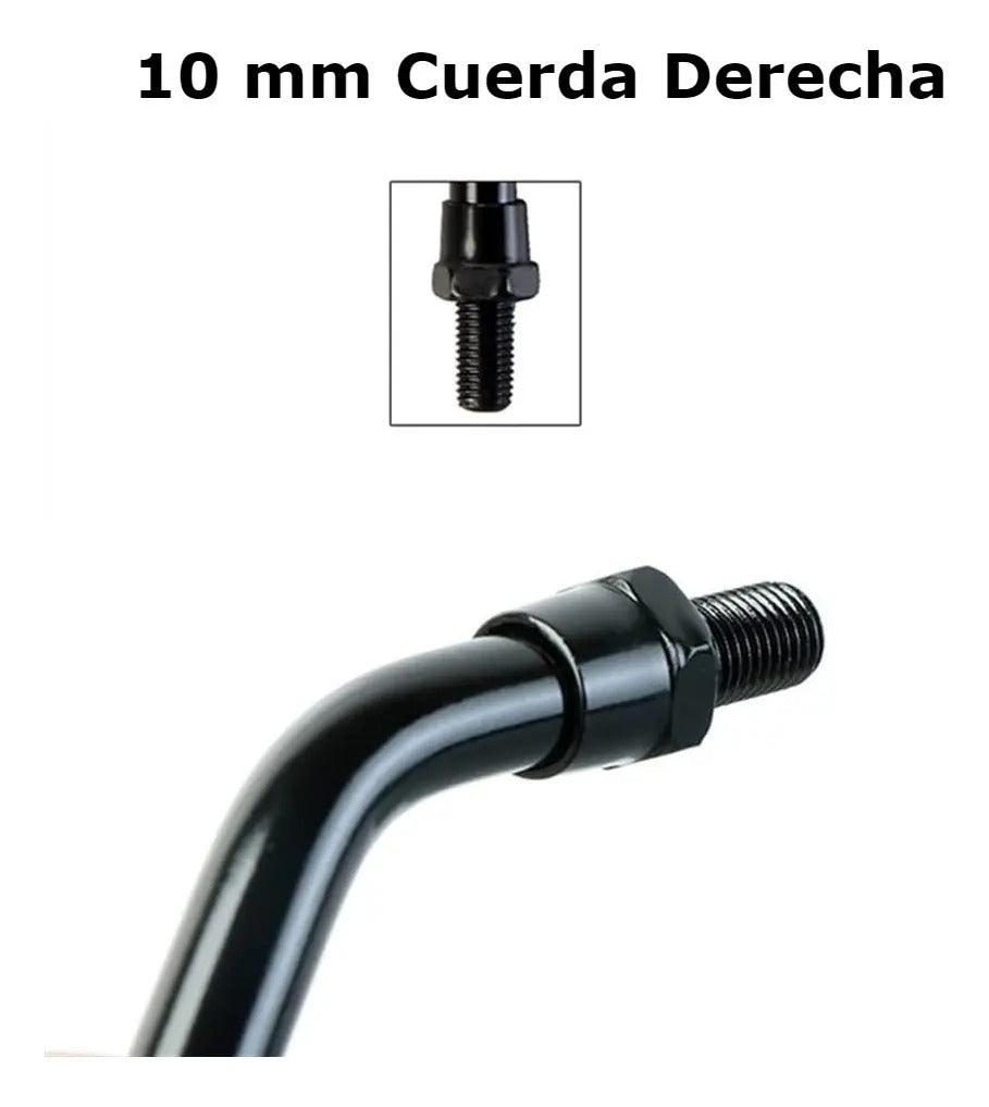 Espejo Retrovisor Moto Universal Deportivo Manillar 10mm 2pz