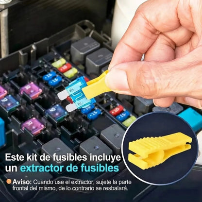 Kit 300 Piezas Fusibles Automotrices Cuchilla Con Caja Pinza