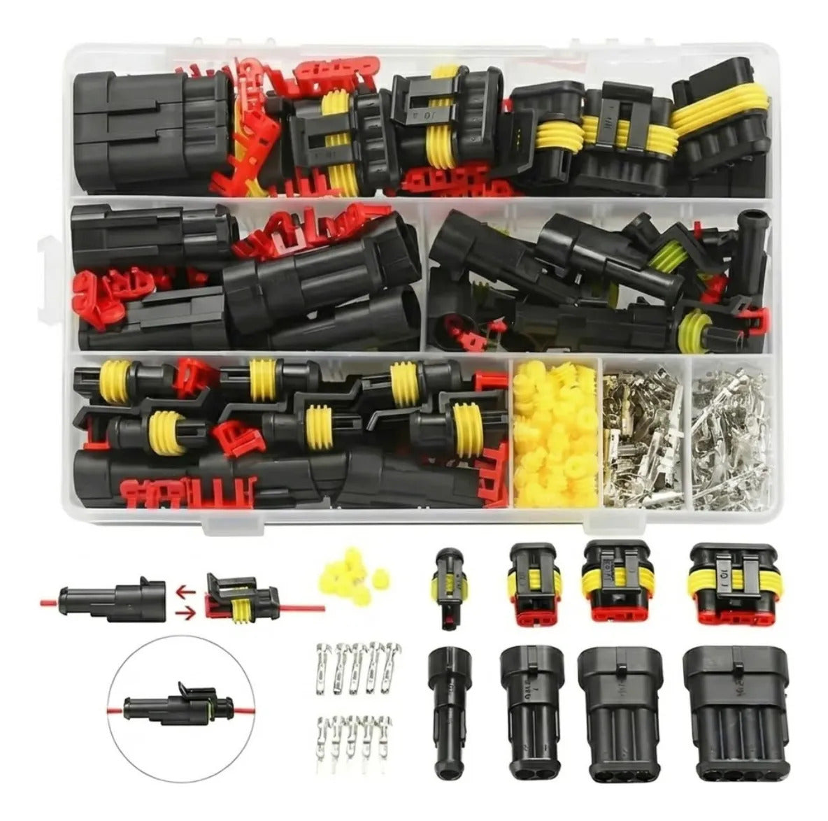 Conector Impermeable Automotriz 1-4 Pines 352 Pz Terminales
