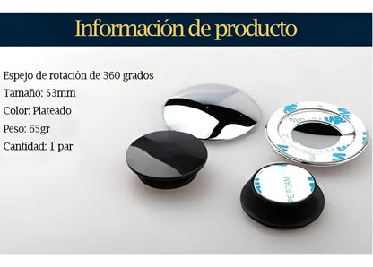 Espejo Convexo Retrovisor Punto Ciego Angulo Ajustable 2 Pzs