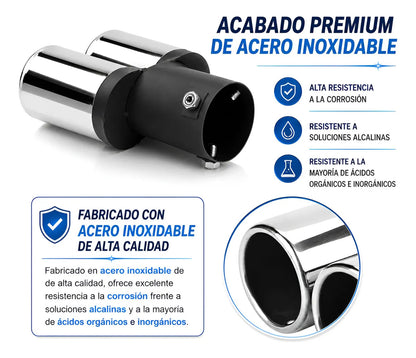 Colilla Terminal Punta Escape Tubo Acero Inox Auto Universal