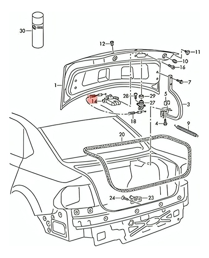 Chapa Mecanica Cerradura Cajuela Vw Vento 14-21 6ru827505c