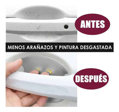 Protector Manija Coche Silicon Transparente Sticker 8pzs