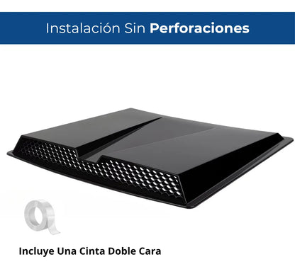 Simulador Toma Aire Cofre Ventilacion Auto Universal Negro