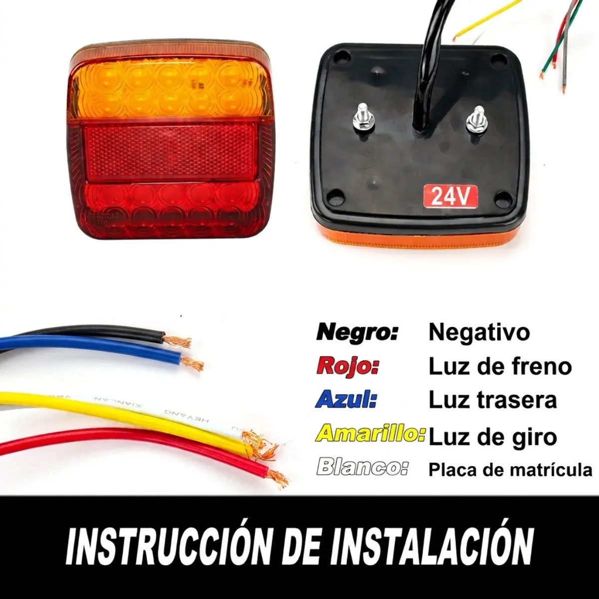 Par Calavera Plafon Led Trasera Grua Camión Remolque 12/24v