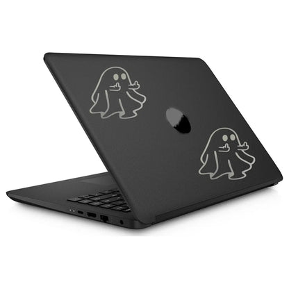 Calcomanía Fantasma Dedo Grosero Sticker Auto Suv Universal Negro