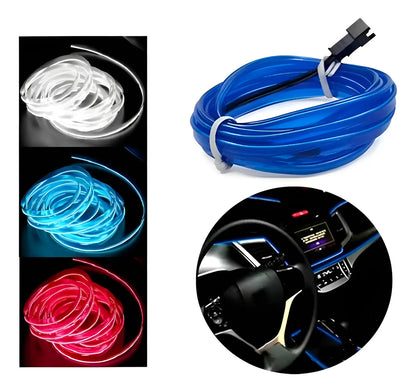 Tira Led Luz Fria Moldura Interior Decorativa Usb 5m Auto