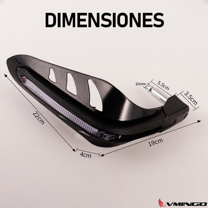 Cubre Puños Moto Hueco Luz Led Handguard Universal Protector