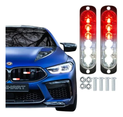Par Faro Led Patrulla Barra Lateral Estrobo Moto Auto