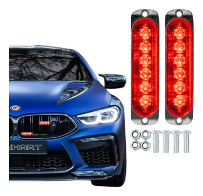 Par Faro Led Patrulla Barra Lateral Estrobo Moto Auto