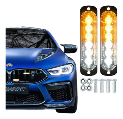 Par Faro Led Patrulla Barra Lateral Estrobo Moto Auto