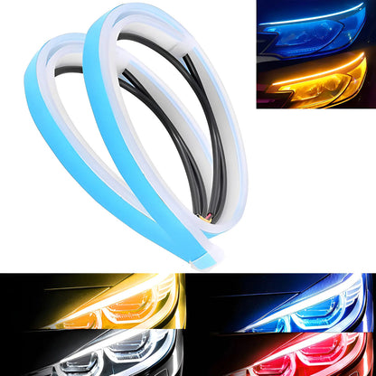 Par Tira Led Drl 30cm Direccional Secuencial Flexible Auto