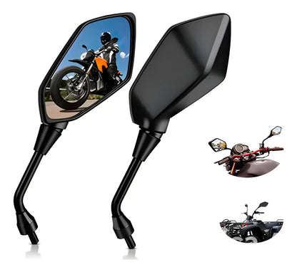 Espejo Retrovisor Moto Universal Deportivo Manillar 10mm 2pz