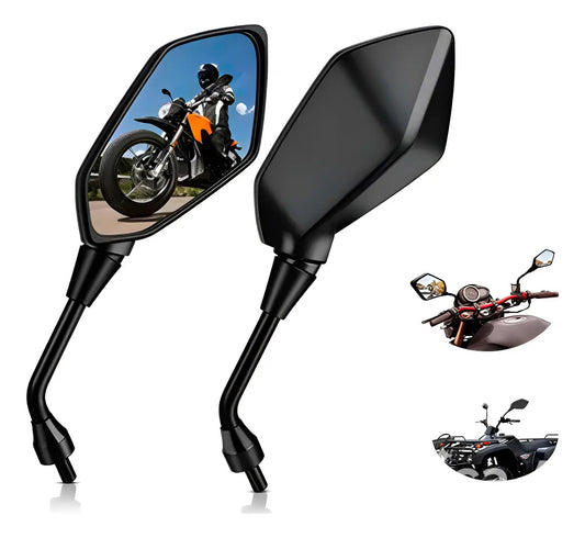 Espejo Retrovisor Moto Universal Deportivo Manillar 10mm 2pz