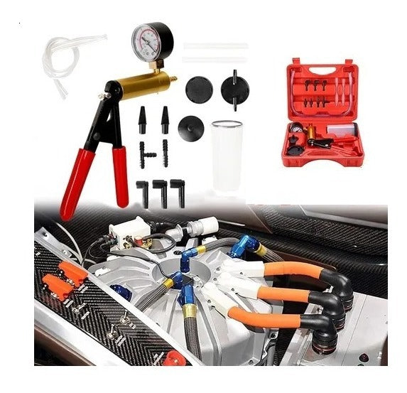 Purgador Bomba Vacio Manual Frenos Manometro Kit Auto Moto