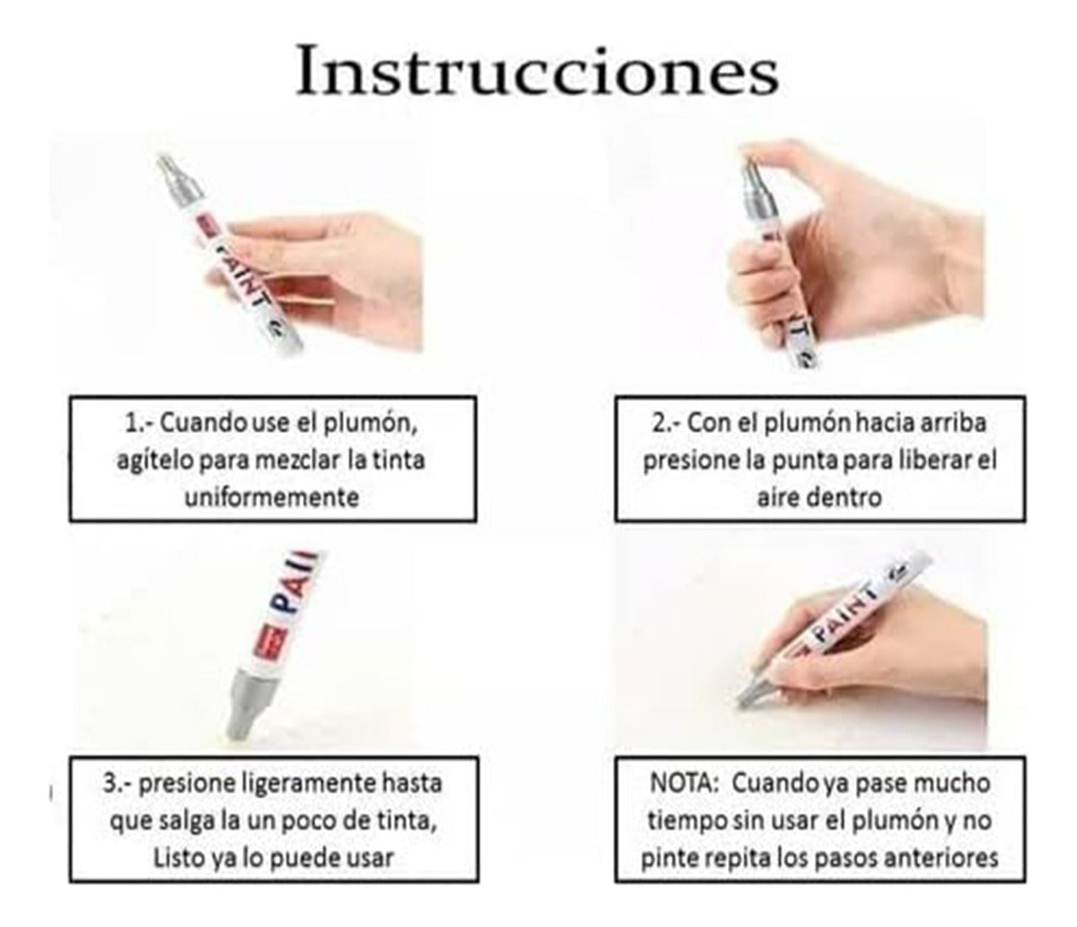 12 Piezas Plumon Pintura Marcador Llanta Letra Moto Carro