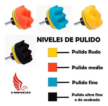 Almohadillas 7 Pulgadas Pulidora Esponja Encerado Borla 8pzs