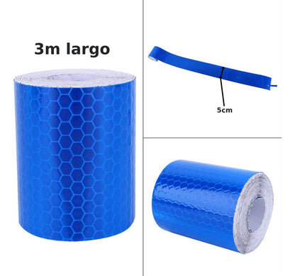 Sticker 5cmx3m Reflejante Seguridad Protector Auto Moto Bici