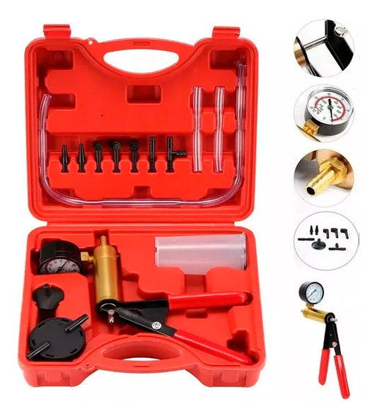 Kit Bomba Vacio Manual Purgador Frenos Manometro Auto Moto