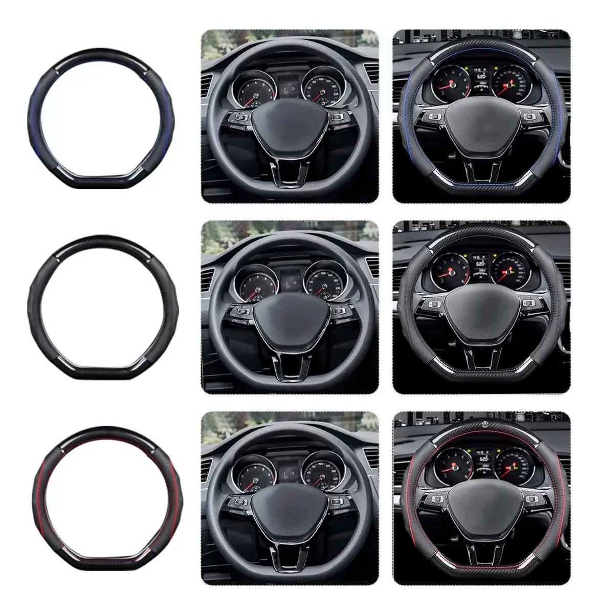 Funda Cubre Volante Fibra Carbono Gama Alta Forma D 38cm